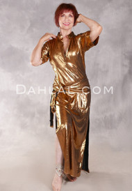 FIFI ABDO GALABAYA Dress Set- Gold
