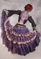 MOONLIGHT AVALON 25 Yard Silk Tiered Ruched Skirt - Purple, Dusty Lavender, Cream and Gold