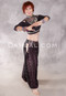 LUNA JADE Draped Silk Brocade Harem Pant - Dark Chocolate and Silver