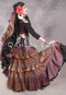 MOON FLOWER 25 Yard Printed Silk Ruched Skirt - Dusty Iridescent Copper, Black and Gold