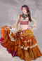 MOONLIGHT AVALON 25 Yard Silk Tiered Ruched Skirt - Gold and Copper