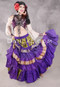 MOONLIGHT AVALON 25 Yard Silk Tiered Ruched Skirt - Purple, Lime, Cream and Gold