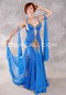 BLUE HORIZON Egyptian Dress - Medium Blue, Gold and White