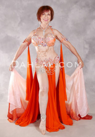 TANGERINE DREAM Egyptian Costume - Soft Orange, Gold, Silver and White