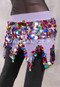 Egyptian Wave Hip Scarf with Coins and Paillettes - Lavender with Multi-color and Silver