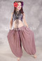 BEYOND THE DESERT Silk Blend Harem Pants - Tan, Fuchsia and Purple