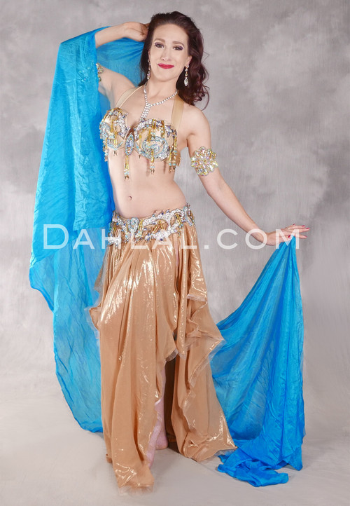 SAHAR Egyptian Costume - Gold, Silver and Light Green