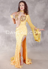 STAR BRIGHT Egyptian Dress - Yellow, Gold and Multi-color