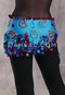 ISMAILIA Egyptian Beaded Paillette Hip Wrap - Turquoise, Red and Gold