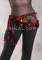 ISMAILIA Egyptian Beaded Paillette Hip Wrap - Black, Red and Gold