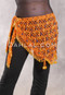 Crocheted Sparkle Hip Shawl - Orange with Black Iris and Goldenrod Iris
