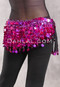 SAQQARA Egyptian Beaded Paillette Hip Scarf - Metallic Fuchsia