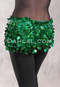 SAQQARA Egyptian Beaded Paillette Hip Scarf - Metallic Green