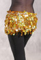SAQQARA Egyptian Beaded Paillette Hip Scarf - Metallic Antique Gold