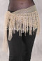 STARLIT Narrow Rhinestone Fishnet Hip Wrap - Beige
