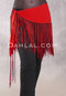 Lycra Fringe Hip Scarf - Red with Black and Red - #26-01