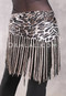 Lycra Fringe Hip Scarf - Animal Print with Black and Light Tan