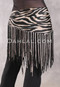 Lycra Fringe Hip Scarf - Animal Print with Black and Light Tan