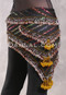 Egyptian Beaded Hip Shawl - Metallic Stripe with Copper Iris, Metallic Silver and Gold