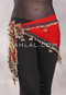 DYNASTY Wide Row Beaded Hip Scarf - Red with Gold