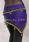 DYNASTY Wide Row Beaded Hip Scarf - Dark Purple with Gold and Black Iris