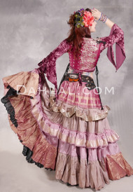 MOONLIGHT AVALON 25 Yard Silk Tiered Ruched Skirt - Dusty Pink, Soft Taupe, Magenta, Soft Silver and Light Gold