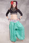 LUNA JADE Draped Silk Brocade Harem Pant - Mint, Lavender, Pink and Light Gold