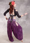 LUNA JADE Draped Silk Brocade Harem Pant - Dusty Purple Gradient and Antique Silver