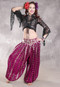 LUNA JADE II Silk Brocade Harem Pant - Magenta, Silver and Green