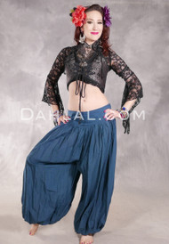 LUNA JADE III Cotton Harem Pant - Dusty Teal