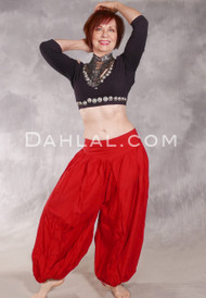 LUNA JADE III Cotton Harem Pant - Red