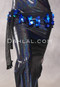 HELWA Black Net Egyptian Hip Scarf with Beads and Paillettes - Royal Blue