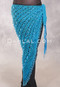 Crocheted Sparkle Hip Shawl - Turquoise with Turquoise