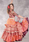 MOONLIGHT AVALON 25 Yard Silk Tiered Ruched Skirt - Apricot, Orange Iris, Hot Pink and Gold