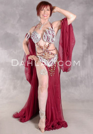 SULTRY SERENADE Egyptian Costume - Wine, Silver, White and Gold