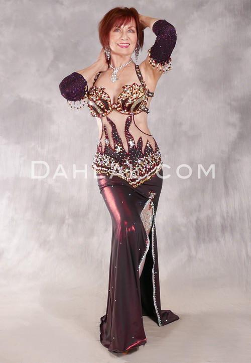 HEARTS ON FIRE Egyptian Dress - Wine, Gold and Ivory