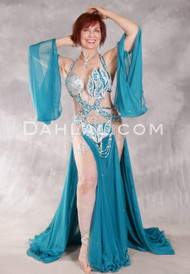 SULTRY SERENADE Egyptian Costume - Teal, Silver, White and Turquoise
