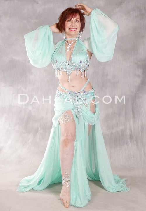 ARABIAN CHARM Egyptian Costume - Seafoam, Silver and White