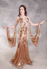 TEMPTATION IN COPPER Egyptian Dress - Copper, Nude, Bronze and Silver