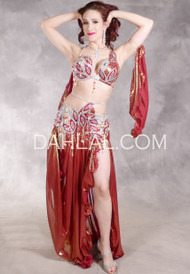 DIAMONDS FOREVER Egyptian Costume - Rusty Metallic Red and Silver