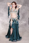RUFFLED FANTASY Egyptian Costume - Forest Green, Silver and Nude