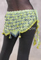 Crocheted Sparkle Hip Wrap - Mint with Black Iris and Lime Iris