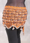 Crocheted Sparkle Hip Wrap - Orange with Black Iris and Silver