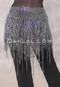 STARLIT Rhinestone Deep V Hip Shawl - Black with Aurora Rhinestones