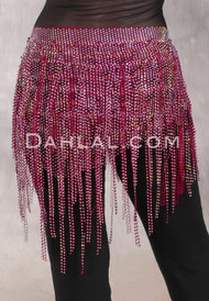 STARLIT Rhinestone Deep V Hip Shawl - Wine