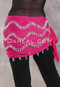 Three Row Egyptian Beaded Hip Scarf - Fuchsia with Silver