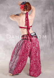 EARTHLY ESSENCE - Red Printed Cotton Maharani Harem Pants