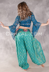 DAMIETTA DREAMS Printed Harem Pants - Teal, Gold and Fuchsia