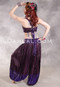 LUNA JADE II Silk Brocade Harem Pant and Medium Sari Halter Top Set - Plum, Purple and Silver