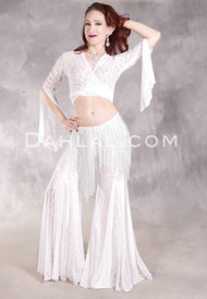 RETRO REVIVAL Top and Pants Set - Ivory and White